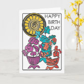 Mah Jongg Flowers 02 Verjaardag Kaart (Gele Bloem)