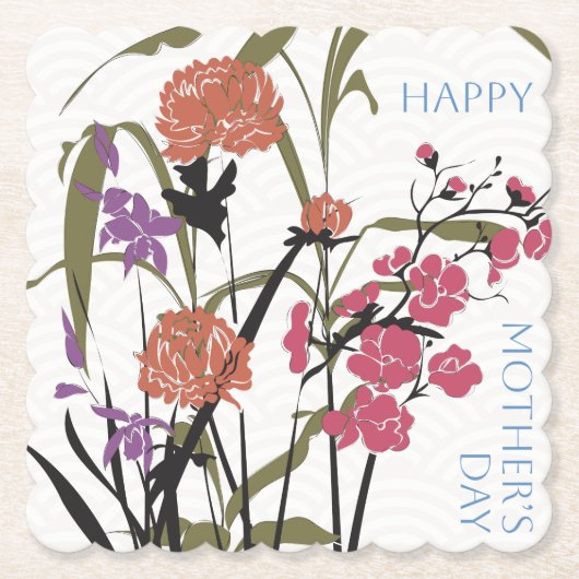 Mah Jongg Flowers Moeder Onderzetters (Voorkant)