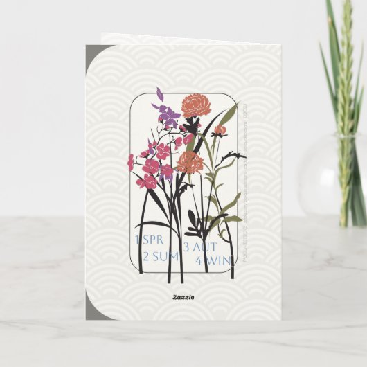 Mah Jongg Flowers Moederdag Kaart (Achterkant)