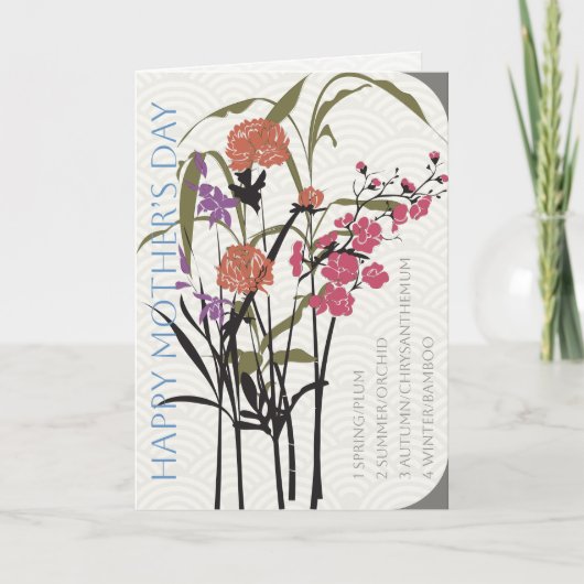 Mah Jongg Flowers Moederdag Kaart (Voorkant)