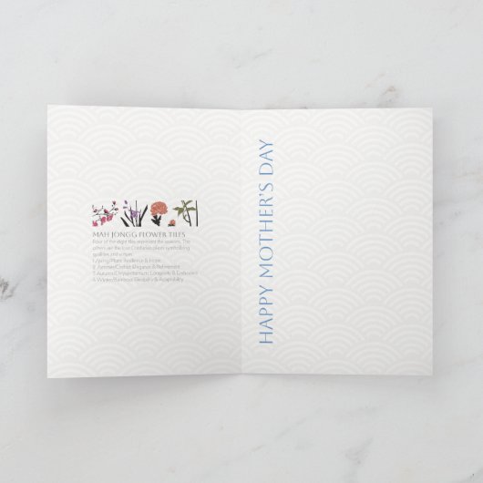 Mah Jongg Flowers Moederdag Kaart (Binnen)