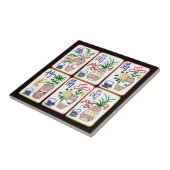 Mah Jongg Flowers & One Circles Tegeltje (Zijkant)