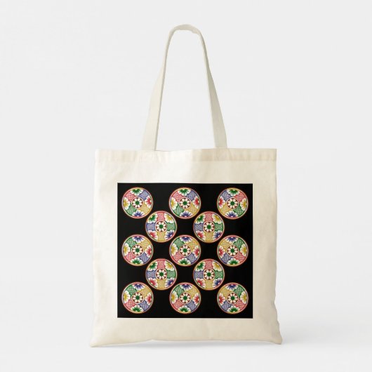 Mah Jongg Flowers & One Circles Tote Bag (Achterkant)