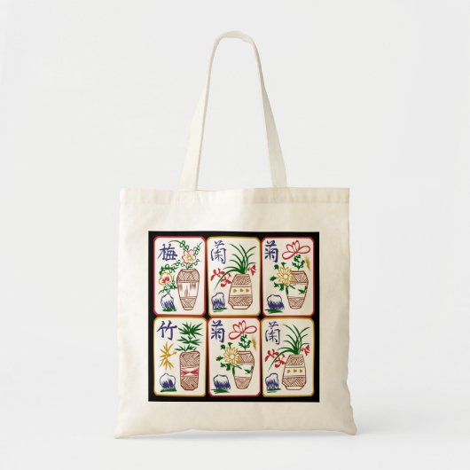 Mah Jongg Flowers & One Circles Tote Bag (Voorkant)