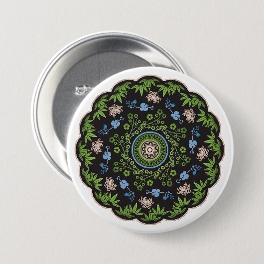 Mah Jongg Flowers/One Dot Button (Voorkant /achterkant)