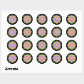 Mah Jongg Flowers Ronde Sticker (Vel)