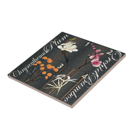 Mah Jongg Flowers Tile Tegeltje (Zijkant)