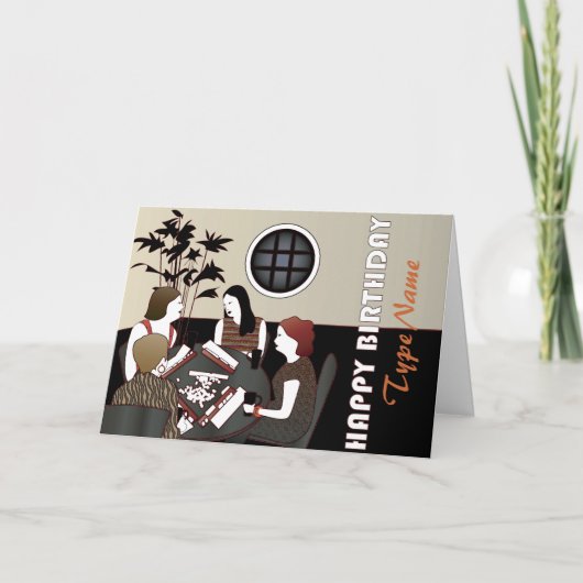 Mah Jongg Game Aangepaste Verjaardag Kaart (Voorkant)