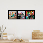 Mah Jongg Game Night Cats Poster (Keuken)