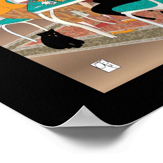 Mah Jongg Game Night Cats Poster (Hoek)