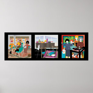 Mah Jongg Game Night Cats Poster