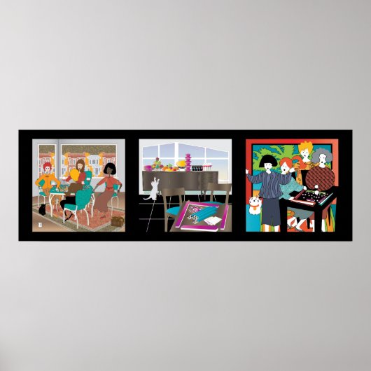 Mah Jongg Game Night Cats Poster (Voorkant)