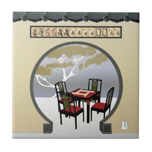 Mah Jongg Garden Tegel Tegeltje (Voorkant)