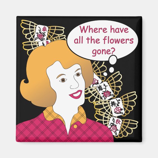 Mah Jongg Gezegden bloemenmagneet Magneet (Voorkant)