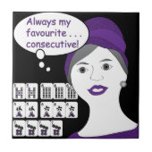 Mah Jongg Gezegden Consecutive Tile Tegeltje (Voorkant)