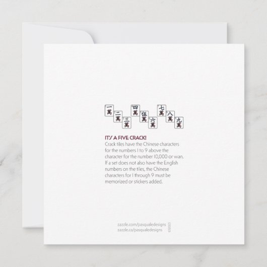Mah Jongg Gezegden Cracks Flat Kaart (Achterkant)