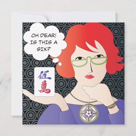 Mah Jongg Gezegden Cracks Flat Kaart (Voorkant)