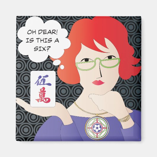 Mah Jongg Gezegden Cracks Magnet (Voorkant)