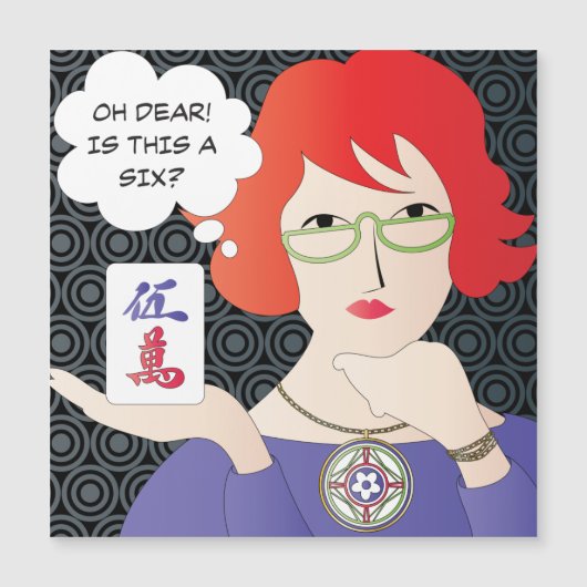 Mah Jongg Gezegden Cracks Magnet Kaart Magnetische Uitnodiging (Voorkant)