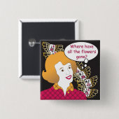 Mah Jongg Gezegden Flowers Pin Vierkante Button 5,1 Cm (Voorkant /achterkant)