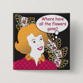 Mah Jongg Gezegden Flowers Pin Vierkante Button 5,1 Cm (Voorkant)