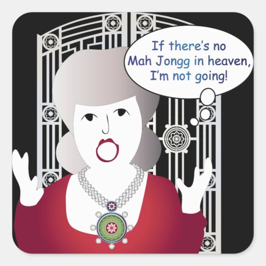 Mah Jongg Gezegden Heaven Vierkante Sticker (Voorkant)