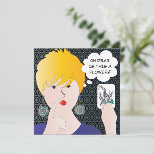 Mah Jongg Gezegden One Bam Flat Kaart (Staand voorkant)