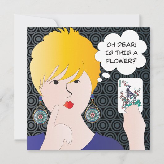 Mah Jongg Gezegden One Bam Flat Kaart (Voorkant)