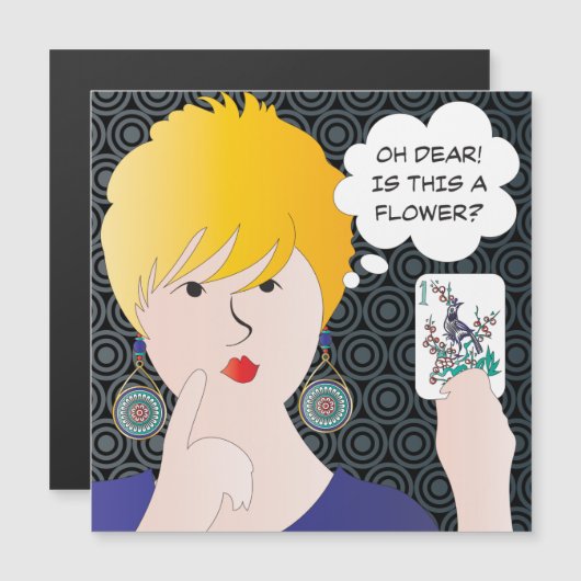 Mah Jongg Gezegden One Bam Magnet Kaart (Voorkant / Achterkant)