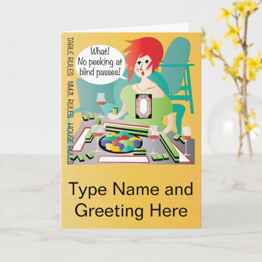 Mah Jongg Gezegden Peek Pass Kaart (Gele Bloem)