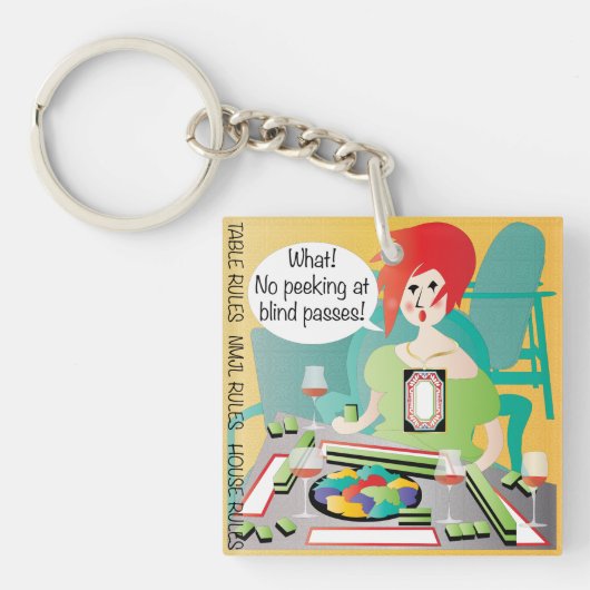 Mah Jongg Gezegden Peek Pass Sleutelhanger (Voorkant)