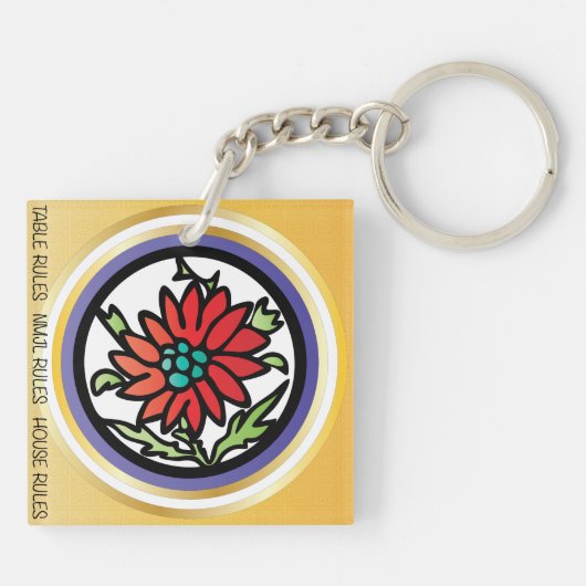 Mah Jongg Gezegden Peek Pass Sleutelhanger (Achterkant)