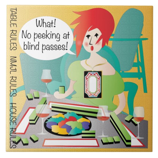 Mah Jongg Gezegden Peek Pass Tegeltje (Voorkant)