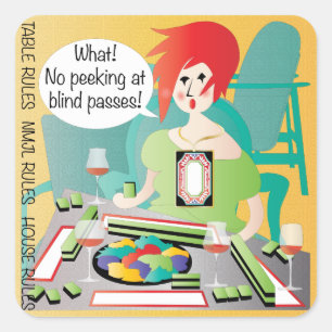 Mah Jongg Gezegden Peek Pass Vierkante Sticker