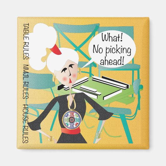 Mah Jongg Gezegden schoppen tegen kop Magneet (Voorkant)