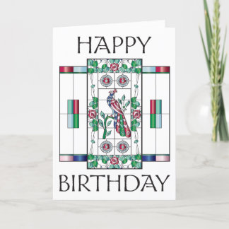 Mah Jongg Glas in lood Birthday Kaart