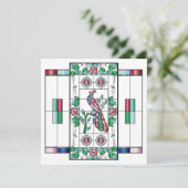 Mah Jongg Glas in lood Flat Kaart (Staand voorkant)