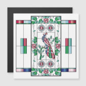 Mah Jongg Glas in lood Magnet Kaart (Voorkant / Achterkant)