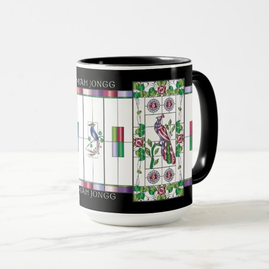 Mah Jongg Glas in lood Mok (Voorkant rechts)