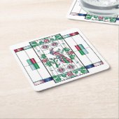 Mah Jongg Glas in lood Onderzetter (Schuin)