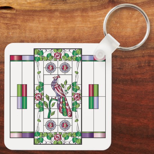 Mah Jongg Glas in lood Sleutelhanger (Achterkant)