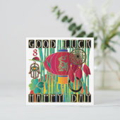 Mah Jongg Good Luck Happy Day Kaart (Staand voorkant)