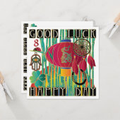 Mah Jongg Good Luck Happy Day Kaart (Voorkant / Achterkant in situ)