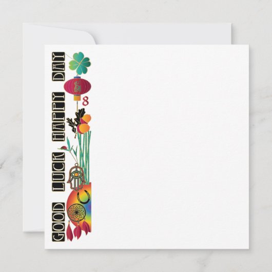 Mah Jongg Good Luck Happy Day Kaart (Achterkant)