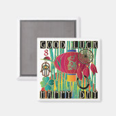 Mah Jongg Good Luck Happy Day Magneet (Voorkant / Achterkant)