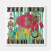 Mah Jongg Good Luck Happy Day Magneet (Voorkant)