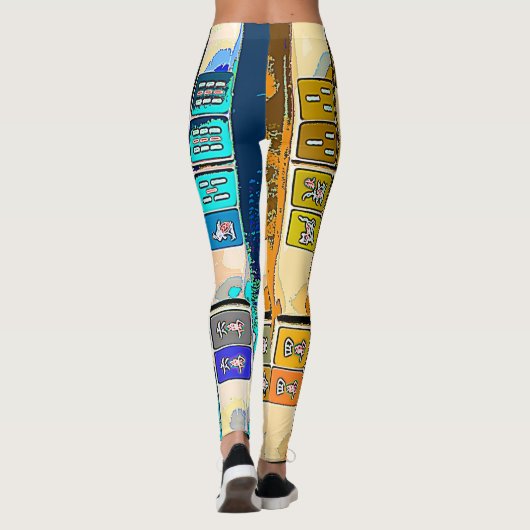 Mah Jongg Graphic Tegels Leggings (Achterkant)