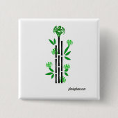 Mah Jongg Green Dragons Pin Vierkante Button 5,1 Cm (Voorkant)