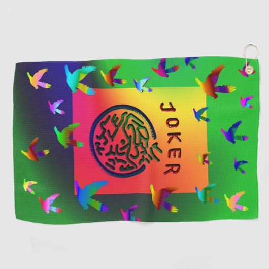 Mah Jongg Green Joker Dreams Golf Towel Golfhanddoek (Horizontaal)