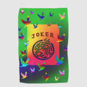 Mah Jongg Green Joker Dreams Golf Towel Golfhanddoek (Voorkant)